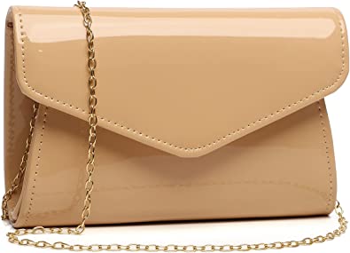 Patent Leather Envelope Clutch Purse Shiny Candy Foldover Clutch Evening Bag for Women Evening Purse Handbag for Women