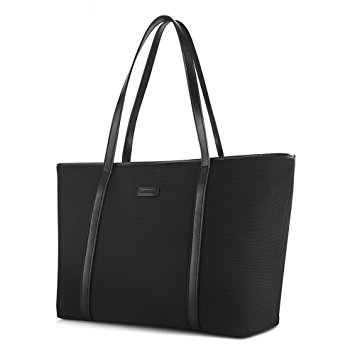 CHICECO Large Nylon Work Tote Bag Shoulder Bag for Women - Black
