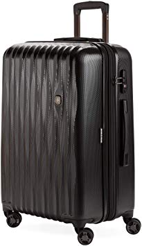 SwissGear 7272 Hardside Luggage Collection (Black, Checked-Medium)