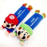 Mario and Luigi Plush Seat Belt Cover Shoulder Pad Cushion 2 pcs