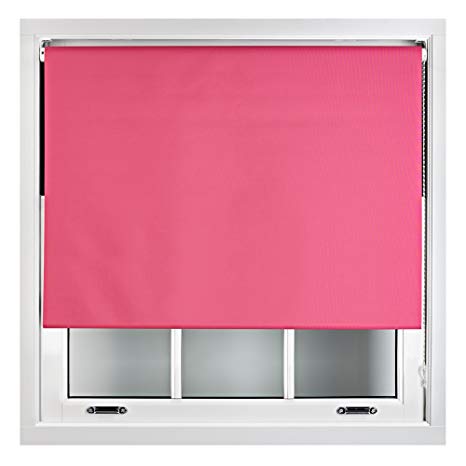 Furnished Blackout Roller Blind Made to Measure 14 Sizes 16 Colours Fuchsia Pink Up To 180cm