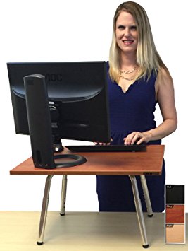 The Original Stand Steady Standing Desk - Converts Your Desk to Stand up Desk, Adjustable Height (Cherry)
