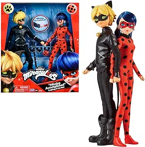 Miraculous Ladybug - Set de Jouet Miraculous - Pack de 2 Poupées Miraculous - Figurine Miraculous Mannequin 26 cm - Figurine pour Enfant Ladybug & Chat Noir - Jouet Enfant 4 Ans et   - P50365