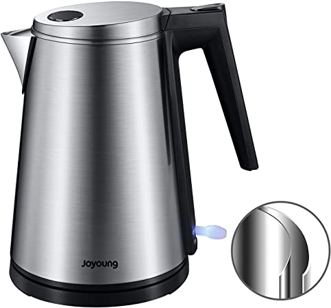 JOYOUNG Electric Kettle Stainless Steel Kettle Double Layer Hot Water Kettle Electric BPA-free Electric Water Kettle 1.5L STRIX Anti Scald