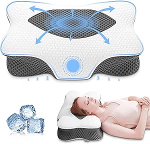 Anvo Cervical Pillow for Neck Pain Relief - Memory Foam Pillow for Neck and Shoulder Pain - Neck Pillows for Pain Relief Sleeping - Ergonomic Pillow for Side Back Stomach Sleeper - Grey Firm