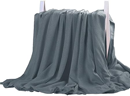 DANGTOP Air Conditioning Cool Blanket with Bamboo Microfiber- All Seasons Thin Quilt for Adults and Teens. (59x79 inches, Dark Grey)