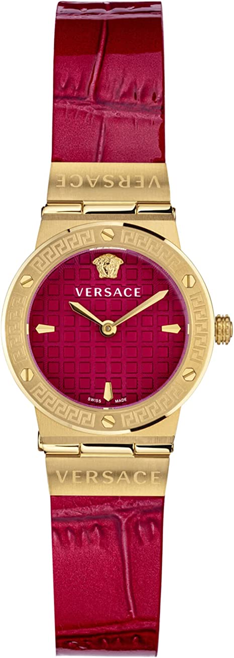 Versace Womens Red 27 mm Greca Logo Watch VEZ100621