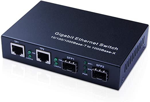 4-Port Gigabit Ethernet Fiber Switch, with two SFP slots (1000M), without Transceiver