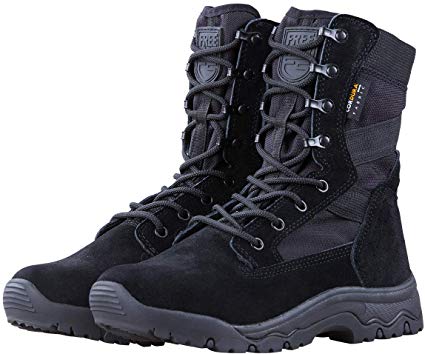 FREE SOLDIER Men’s Tactical Boots 8 Inches Lightweight Combat Boots Durable Suede Leather Military Work Boots Desert Boots