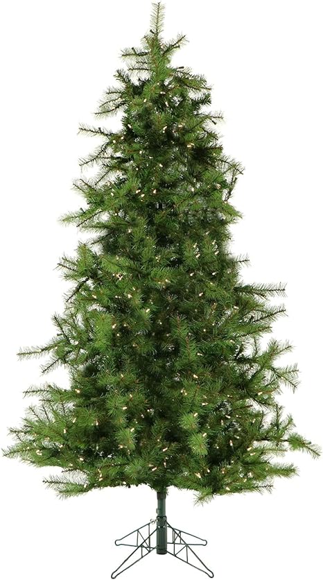 Christmas Time 6.5-Ft. Colorado Pine Artificial Christmas Tree with White Incandescent Smart Lights, Realistic PVC, Lifelike, Flame Retardant, Holiday Decor for Home and Office