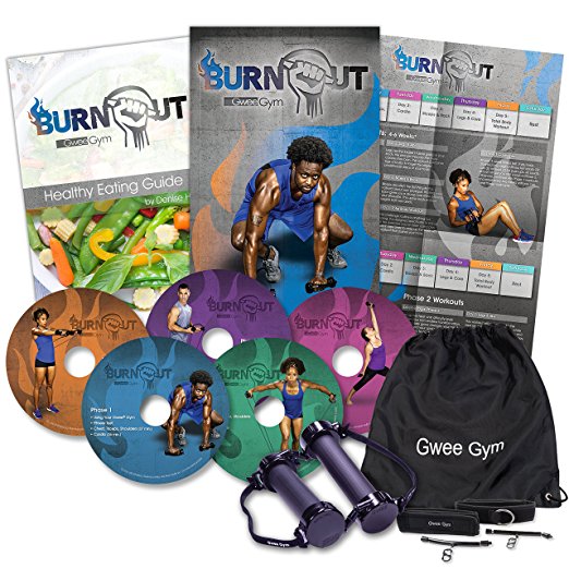 Burnout by Gwee Gym - High Intensity Fitness Program based on HIIT and RIPT - Complete System Includes Gwee Gym Pro, Workout DVDs, Healthy Eating Guide, and More - Weight Loss and Resistance Training
