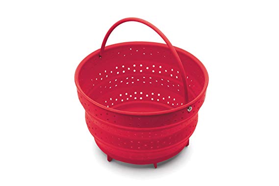 Fox Run 48772 Collapsible Silicone Steamer Basket Insert for Instant Pot, 6-Quart, Red