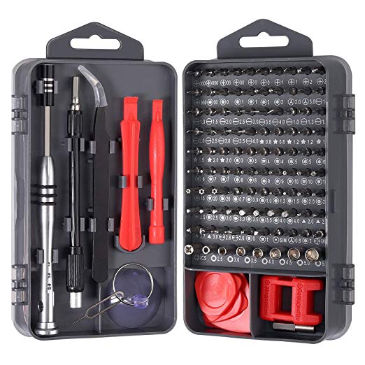 COLFULINE 115 in 1 Screwdriver Repair Tool Kit, Magnetic Professional Removable Phone Screwdriver Bit Set for iPhone Xs MAX, XS, X/Cellphone/Computer/Tablet/Game Console