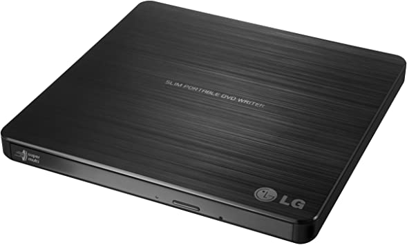 LG Electronics 8X USB 2.0 Super Multi Ultra Slim Portable DVD Rewriter External Drive with M-DISC Support for PC and Mac, Black (GP60NB50)