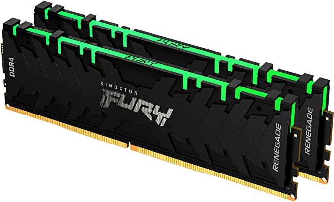 Kingston Fury Renegade RGB 32 GB (2 x 16 GB) 3600 MHz DDR4 CL16 Desktop Memory Kit of 2 KF436C16RB1AK2/32