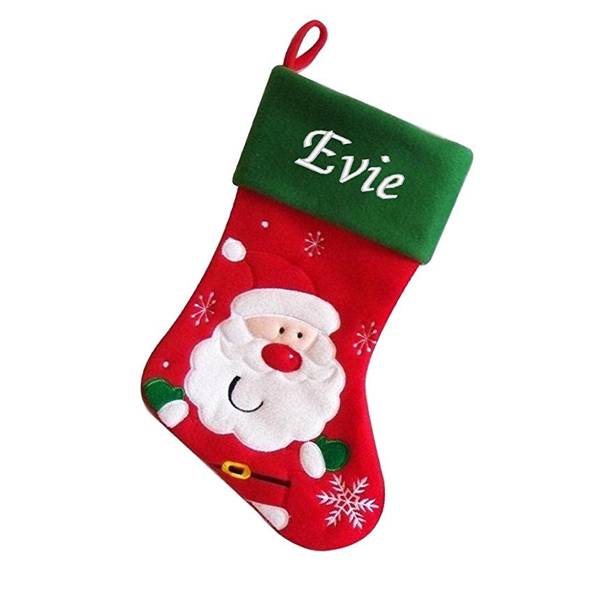 Luxury Deluxe Personalised Embroidered Christmas Santa / Penguin / Snowman / Reindeer Xmas Stocking (Santa)