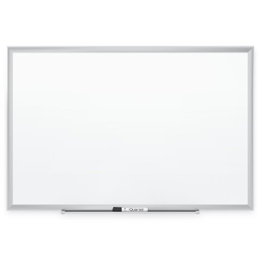 Quartet Standard Dry-Erase Board, Melamine, 6 feet x 4 feet, White, Aluminum Frame (S537)
