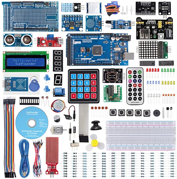 SunFounder Mega2560 R3 Project The Most Complete Starter Kit Compatible with Arduino Mega 2560 R3 Mega328 Nano, Mega2560 Board and 40 Tutorials Included