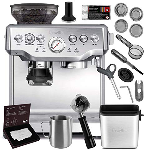 Breville BES870XL Barista Express Espresso Machine Brushed Stainless Steel   Manufacturer's Warranty   Knock Box Mini