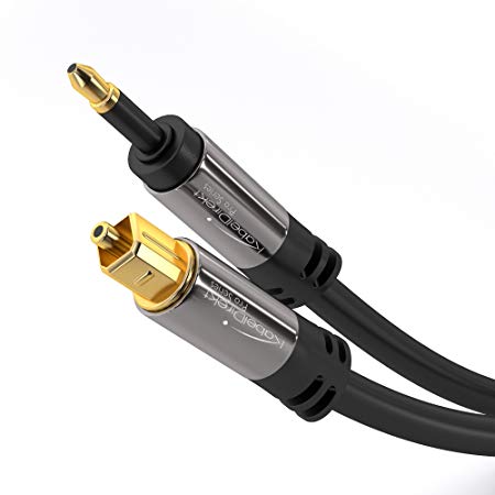 KabelDirekt 1.5m Mini TOSLINK Optical Digital Audio Cable (Mini TOSLINK &gt; TOSLINK) PRO Series