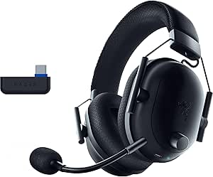 Razer BlackShark V2 Pro Wireless PlayStation Gaming Headset: 50mm Drivers - Wideband Mic - Comfortable Noise Isolating Earcups - for PS5, Console, PC, Mac - Bluetooth, USB-C - 70 Hr Battery - Black