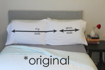 The Original My Side Your Side His and Hers Couple Pillowcases