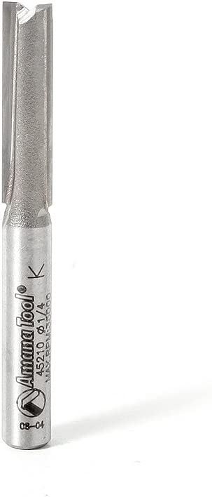 Amana Tool 45210 Straight Plunge 1/4-Inch Diameter by 1-Inch Cutting Height by 1/4-Inch Shank Carbide Tipped Router Bit
