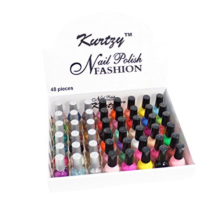 KurtzyTM 48 Pack Nail Polishes Varnishes 8ml For Manicures/Pedicures Fashionably Matt Glitter