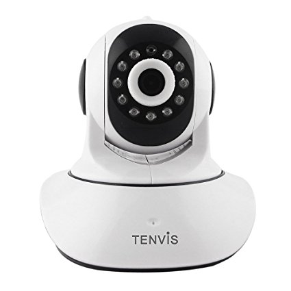 TENVIS T8810 Wireless Surveillance IP/Network Security Camera, Baby Monitor, Night Vision, White