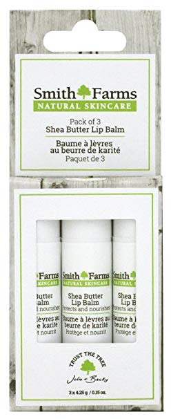 Smith Farms 3 Pack Of Ultra Nourishing, All Natural Shea Butter Lip Balm, 0.15 Ounces