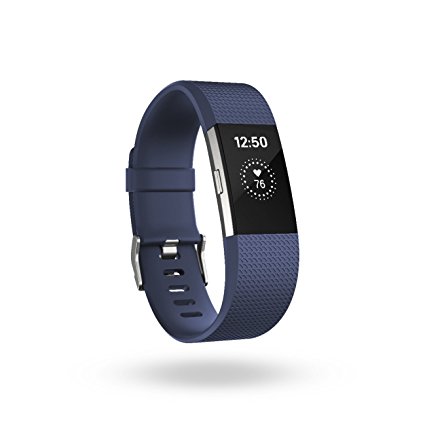 Fitbit Charge 2 Wireless Activity Tracker and Sleep Wristband (Small, Blue/Silver)