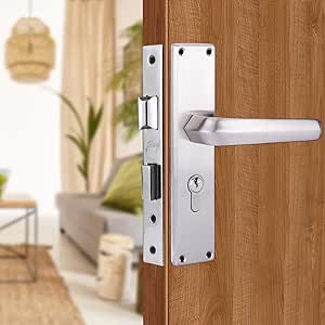 Mortise Lock I Mortise Door Handle Lock for Main & Internal Door in Residential & Commercial Spaces I NEH 20-1 CK (Satin Steel)