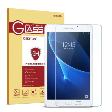 Samsung Galaxy Tab A 7.0 Glass Screen Protector, OMOTON Tempered-Glass Protector with [9H Hardness] [Crystal Clear] [Scratch-Resistant] [Bubble Free Easy Installation], Lifetime Warranty