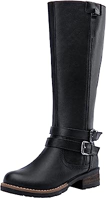 Jeossy Womens' 9660 Knee High Boots | Tall Riding Boots with Outer Decorative Zipper