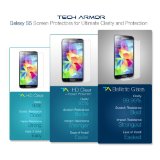 Tech Armor Samsung Galaxy S5 High Defintion HD Clear Screen Protectors -- Maximum Clarity and Touchscreen Accuracy 3-Pack Lifetime Warranty