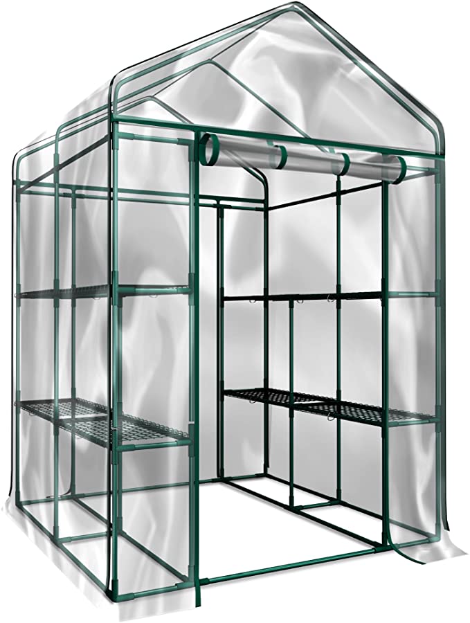 Green House HC-4202 Walk-in Greenhouse-Indoor Outdoor with 12 Sturdy Shelves-Grow Plants