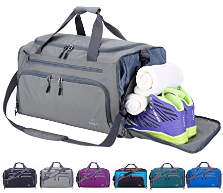 Venture Pal Packable Sports Gym Bag with Wet Pocket & Shoes Compartment Travel Duffel Bag for men and Women