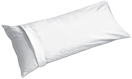 Levinsohn Fresh Ideas 100% Cotton 20 x 54-Inch Body Pillow Cover, White