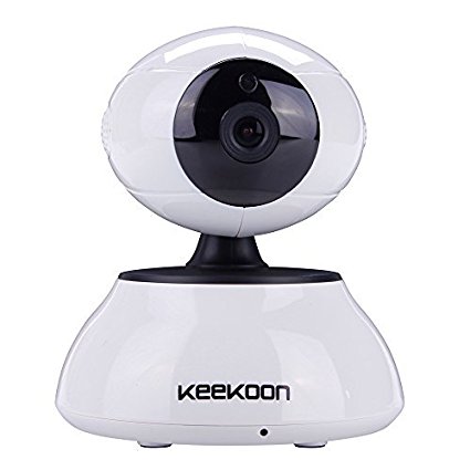 Keekoon 720P HD H.264 Megapixel Wireless IP Camera Baby Monitor Indoor CCTV - Motion Detection, Email Alarm, 30ft IR Night Vision, Plug & Play, Pan & Tilt, Two-ways Audio Talk (KK001 White)