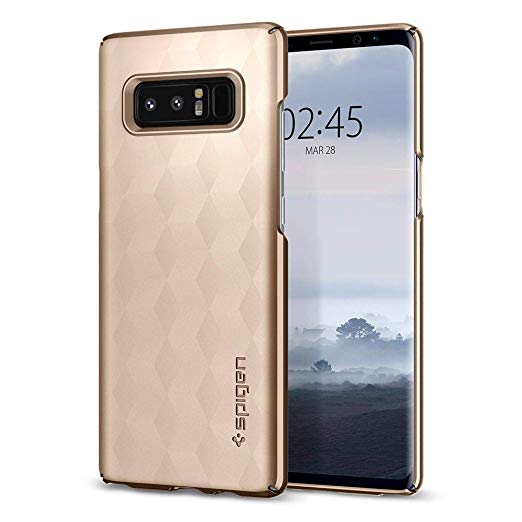 Note 8 Case, Galaxy Note 8 Case, Spigen Thin Fit - Premium Matte Finish Coating for Samsung Galaxy Note 8 (2017) - Maple Gold