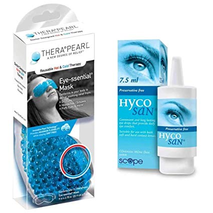 Hycosan Soothing Eye Drops & Therapearl Hot / Cold Gel Eye Mask for