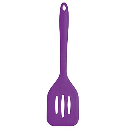 Farberware Colourworks Silicone Flexible Slotted Turner, 12-Inch, Purple