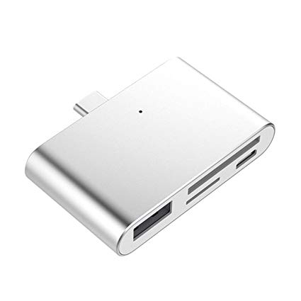 USB C Hub with Type C 3.1 Aluminum 4-in-1 USB C Hub Adapter 4 Ports Type C Hub Adapter Digital Multi-Port Converter for New Apple New MacBook Chrome Book Pixel and More Charging & Connecting Adapter