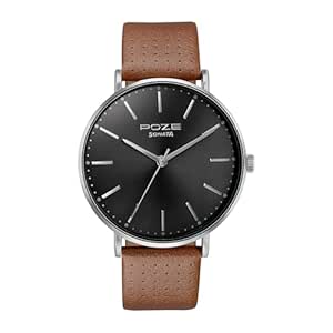 Sonata Poze Quartz Analog Black Dial Leather Strap Watch for Men-SP70025SL01W