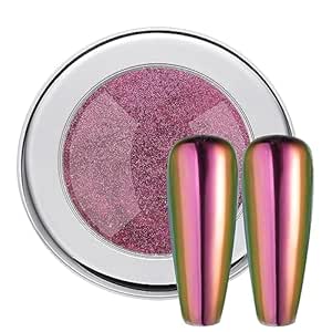 PrettyDiva Chameleon Chrome Nail Powder - Color Shifting Sunset Metallic Nailswith Multi Chrome Powders Mirror Effect, Magic Chameleon Mica Powder Pigment for Nails - Alchemy