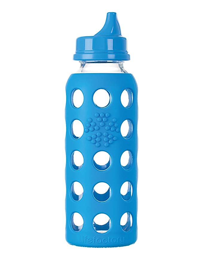 Lifefactory 9-Ounce BPA-Free Glass Bottle, Ocean