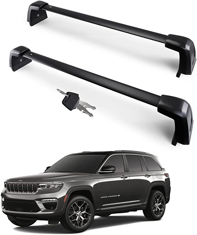Compatible for Jeep Grand Cherokee 2021-2023 Lockable Heavy Duty Roof Rack 100% Made of Metal Aluminum Anti-Theft Crossbar