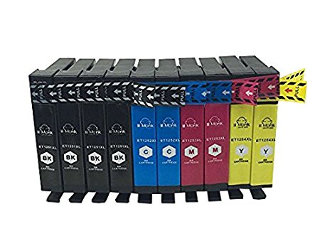 lil Monk 10 Pack Epson Ink Cartridges 125 (4 Black, 2 Cyan, 2 Magenta, 2 Yellow) Compatible With Epson Workfroce Epson 125 Ink, Epson Stylus Nx420 Nx230 Nx130 Nx625 Ink Epson 125