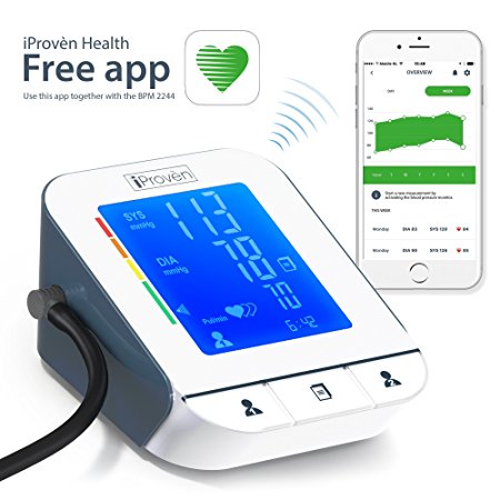 Blood Pressure Monitor Bluetooth Table Upper Arm Model - Smart - iProvèn BPM-2244BT