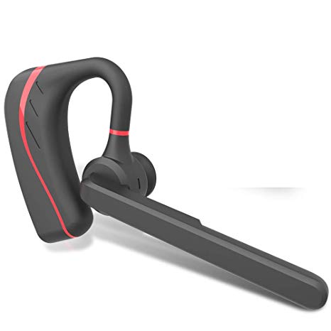 Bluetooth Headset, Wireless Earbud Headset Microphone, 8-Hrs Playing Time Bluetooth Earpiece, Car Bluetooth Headphones Cell Phone (red)